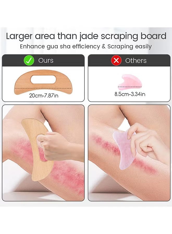 HTKCRX Wooden Massage Tools Gua Sha Tools, Scraping And Massaging Muscles To Relax The Muscles Throughout The Body, Achieving The Effect Of Relieving Body Pain - Image 5